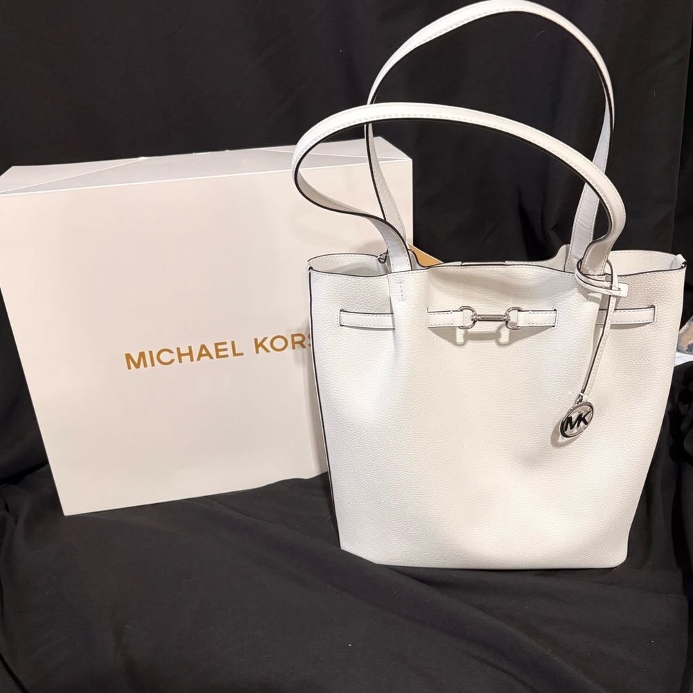 Michael Kors Carson Large NS Tote in Optic White NIB